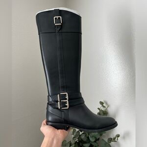 INC International Concepts Women’s Frankii Black Knee-High Leather Boots Size 6